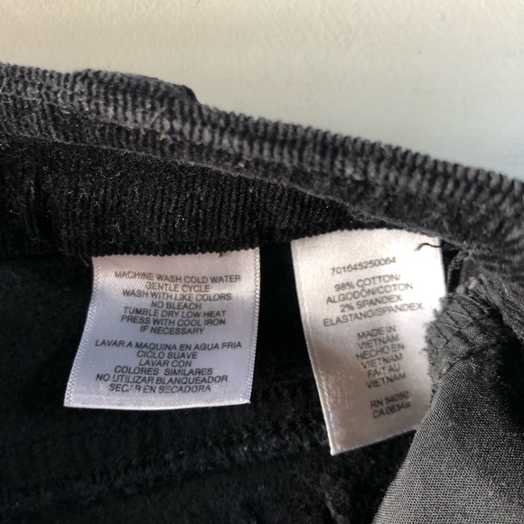 Jones New York Sport Black Crushed Velvet High Rise 100% Cotton Pant - Picture 4 of 7